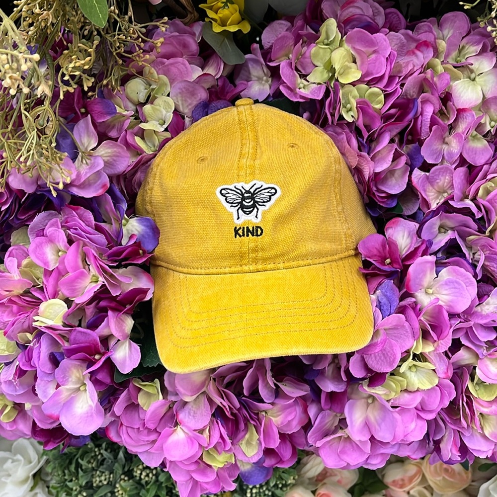 Bee Kind Hat Washed Cotton Twill Baseball Hat NWT Autumn Gold